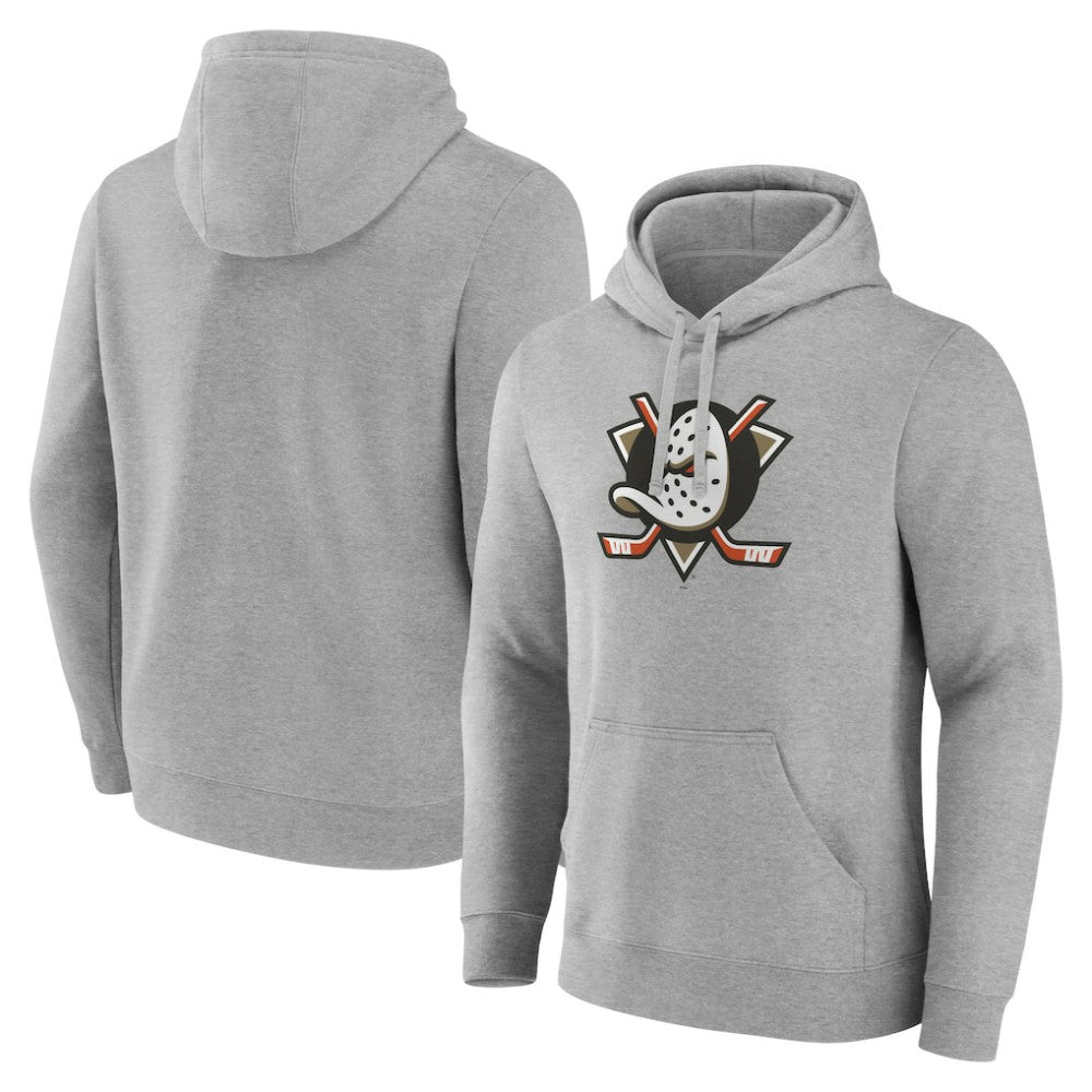 Anaheim Ducks Primary Logo Pullover Sweatshirt - Gray | US 201922061