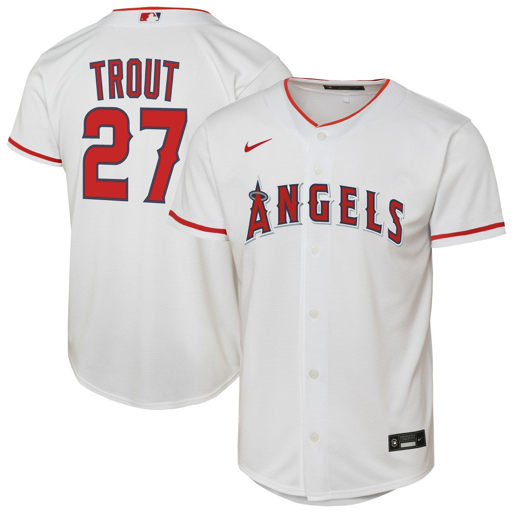 Mike Trout Los Angeles Angels Nike Youth Home Replica Player Jersey - White Jerseys
