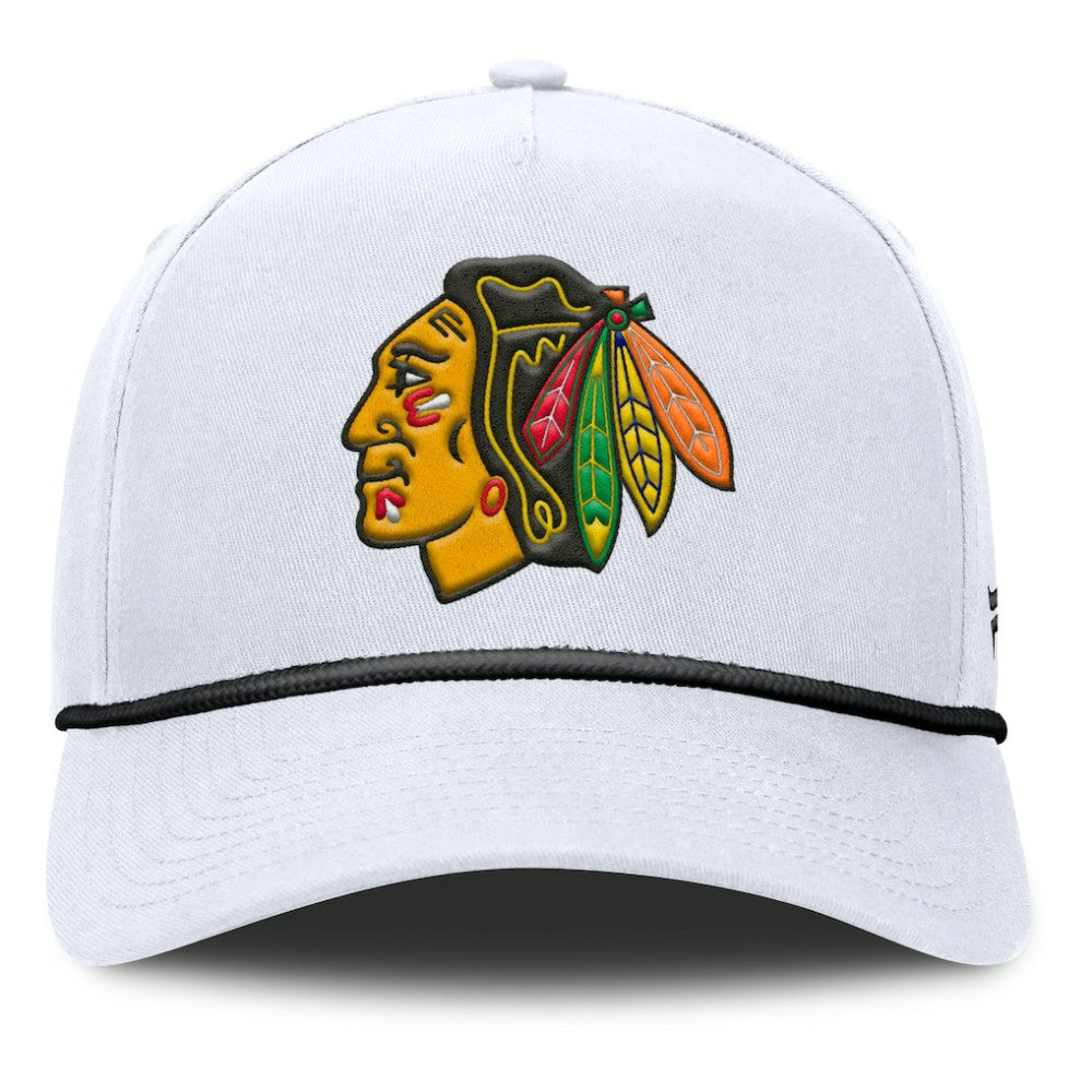 Chicago Blackhawks Fanatics Rope A-Frame Adjustable Hat - White | US 201922911