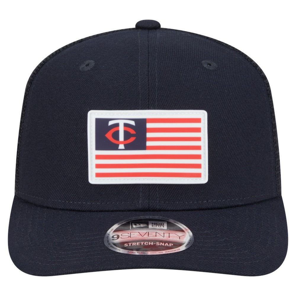 Minnesota Twins New Era Flag 9SEVENTY Stretch-Snap Hat - Navy Hats