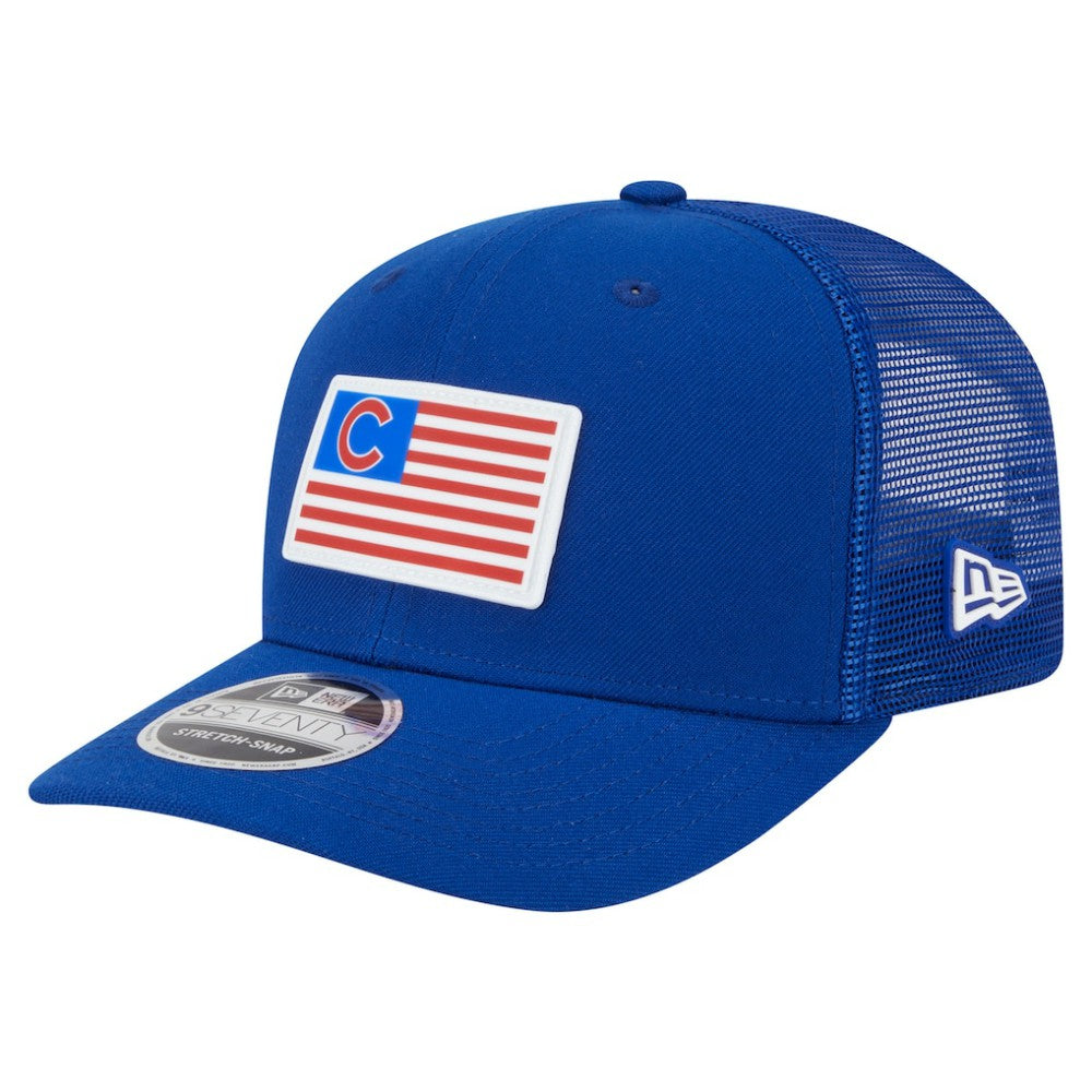 Chicago Cubs New Era Flag 9SEVENTY Stretch-Snap Hat - Royal Hats