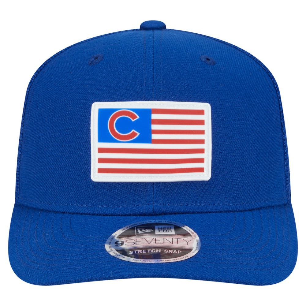Chicago Cubs New Era Flag 9SEVENTY Stretch-Snap Hat - Royal Hats