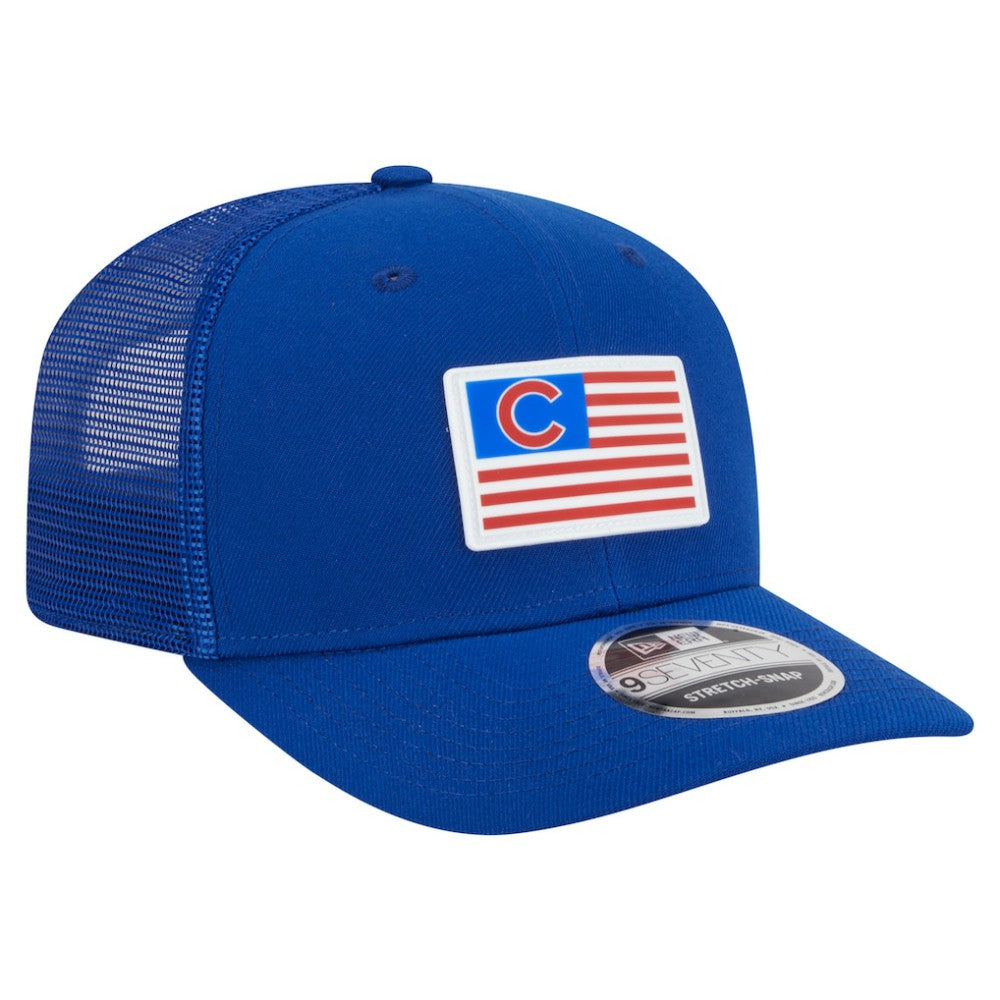 Chicago Cubs New Era Flag 9SEVENTY Stretch-Snap Hat - Royal Hats