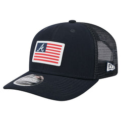Atlanta Braves New Era Flag 9SEVENTY Stretch-Snap Hat - Navy Hats