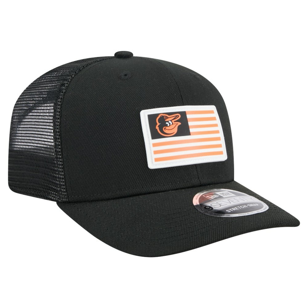Baltimore Orioles New Era Flag 9SEVENTY Stretch-Snap Hat - Black Hats
