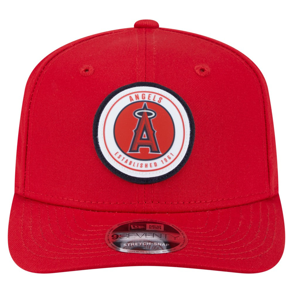 Los Angeles Angels New Era Circle Patch 9SEVENTY Stretch-Snap Hat - Red Hats