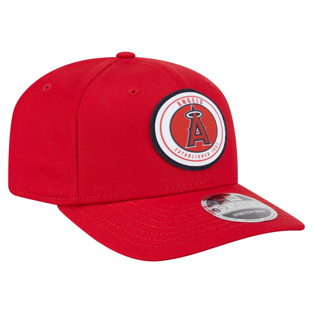 Los Angeles Angels New Era Circle Patch 9SEVENTY Stretch-Snap Hat - Red Hats
