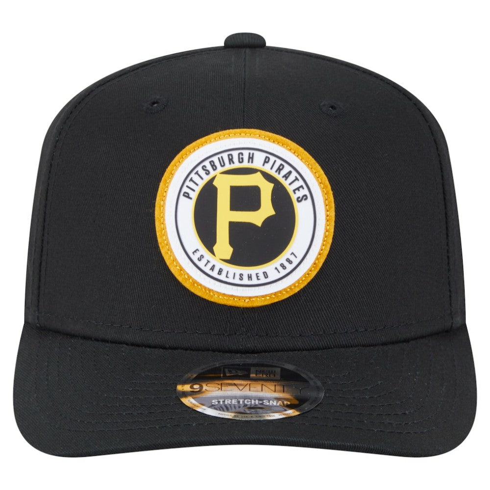 Pittsburgh Pirates New Era Circle Patch 9SEVENTY Stretch-Snap Hat - Black Hats