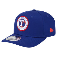 Texas Rangers New Era Circle Patch 9SEVENTY Stretch-Snap Hat - Royal Hats
