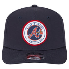 Atlanta Braves New Era Circle Patch 9SEVENTY Stretch-Snap Hat - Navy Hats