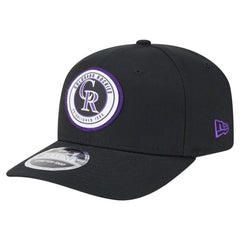 Colorado Rockies New Era Circle Patch 9SEVENTY Stretch-Snap Hat - Black Hats