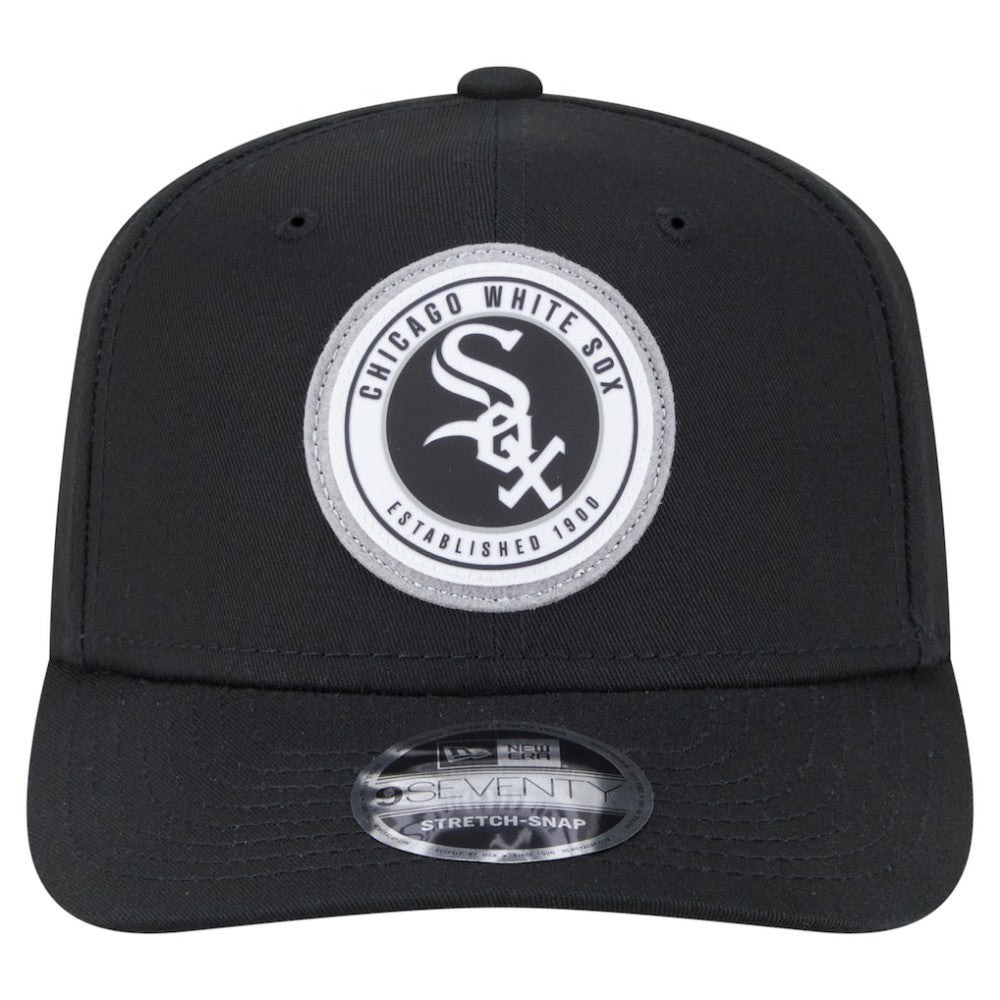 Chicago White Sox New Era Circle Patch 9SEVENTY Stretch-Snap Hat - Black Hats