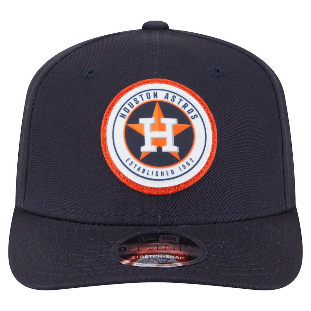 Houston Astros New Era Circle Patch 9SEVENTY Stretch-Snap Hat - Navy Hats