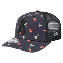 Los Angeles Angels New Era Adventure Drinks Pattern 9SEVENTY Stretch-Snap Hat - Black Hats