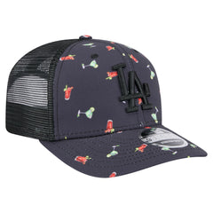 Los Angeles Dodgers New Era Adventure Drinks Pattern 9SEVENTY Stretch-Snap Hat - Black Hats
