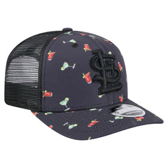 St. Louis Cardinals New Era Adventure Drinks Pattern 9SEVENTY Stretch-Snap Hat - Black Hats