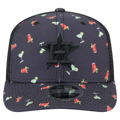 Houston Astros New Era Adventure Drinks Pattern 9SEVENTY Stretch-Snap Hat - Black Hats