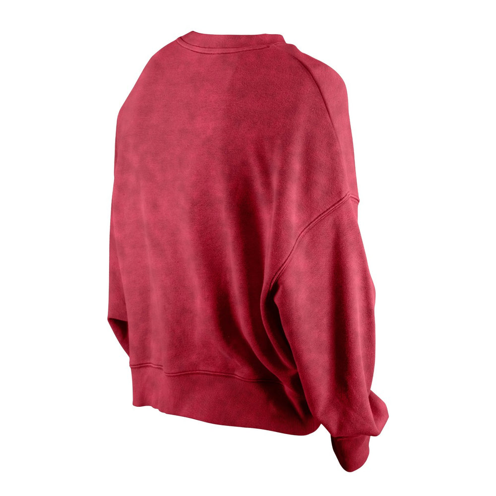 Miami Heat Women's Throwback Vintage Enzyme Wash Oversized Boxy Pullover Sweatshirt Red - New Era