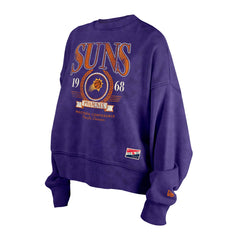 Phoenix Suns Women's Throwback Vintage Enzyme Wash Oversized Boxy Pullover Sweatshirt Purple - New Era