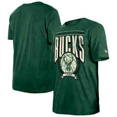 Milwaukee Bucks Throwback Vintage Boxy Mineral Wash T-Shirt Hunter Green - New Era outlet