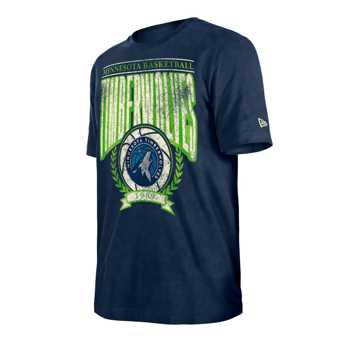 Minnesota Timberwolves Throwback Vintage Boxy Mineral Wash T-Shirt Navy - New Era