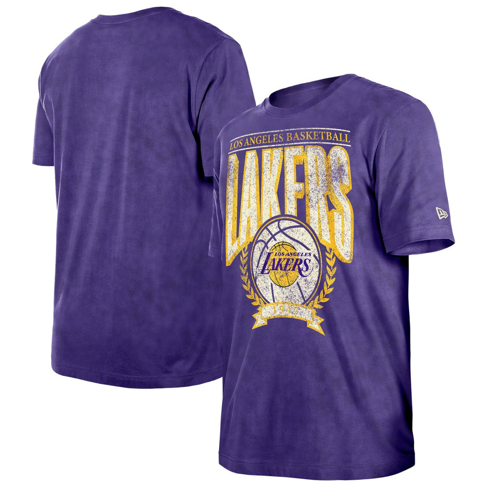 Los Angeles Lakers Throwback Vintage Boxy Mineral Wash T-Shirt Purple - New Era outlet