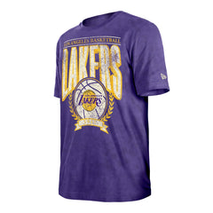 Los Angeles Lakers Throwback Vintage Boxy Mineral Wash T-Shirt Purple - New Era outlet
