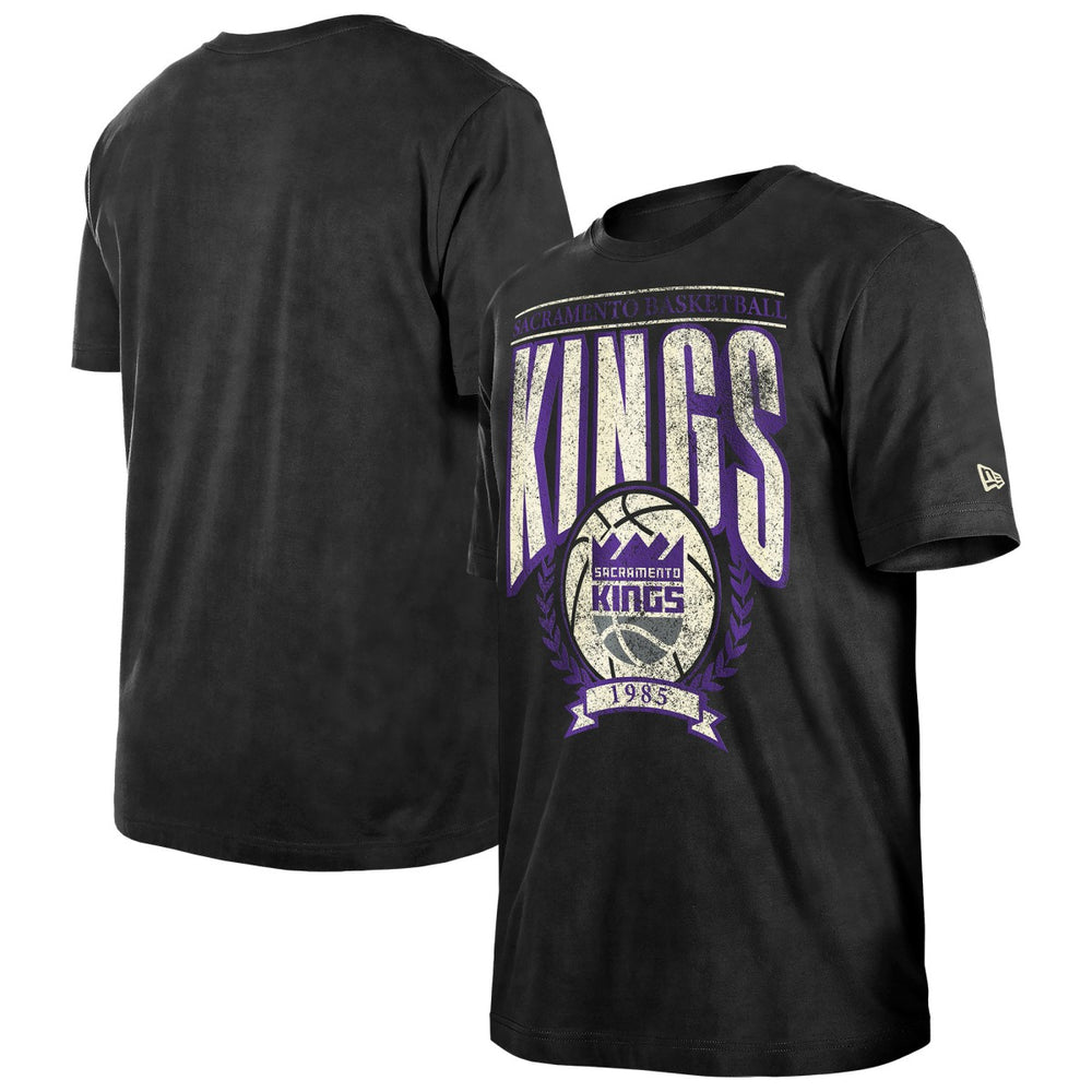 Sacramento Kings Throwback Vintage Boxy Mineral Wash T-Shirt Black - New Era