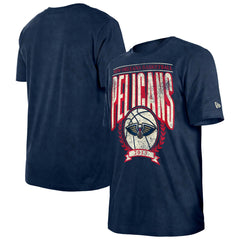 New Orleans Pelicans Throwback Vintage Boxy Mineral Wash T-Shirt Navy - New Era
