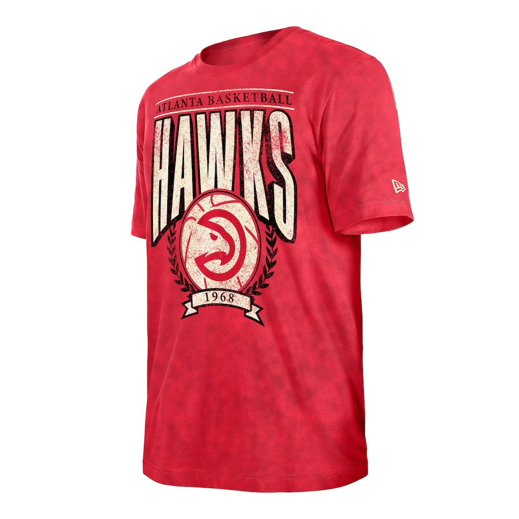 Atlanta Hawks Throwback Vintage Boxy Mineral Wash T-Shirt Red - New Era