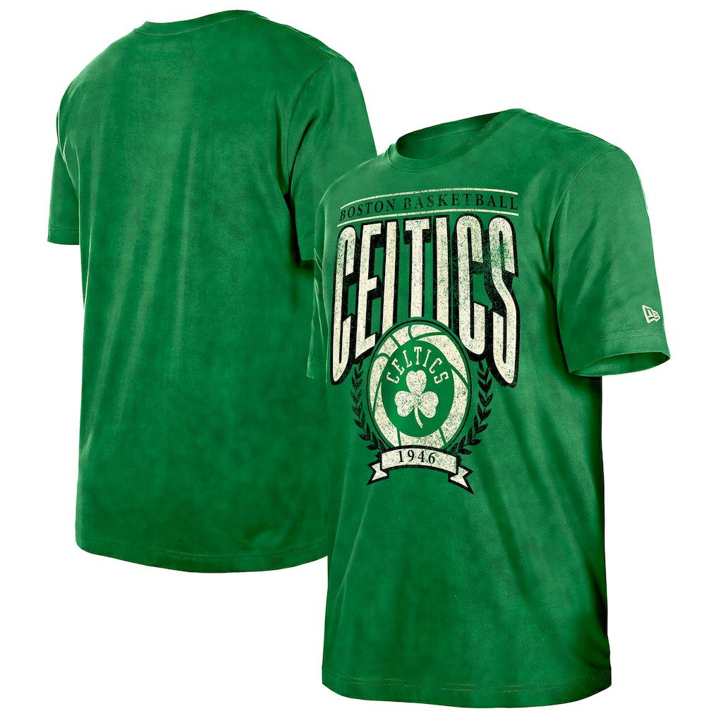 Boston Celtics Throwback Vintage Boxy Mineral Wash T-Shirt Kelly Green - New Era