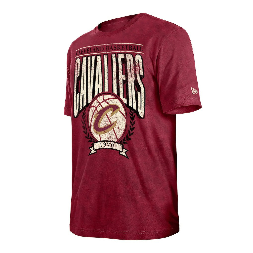 Cleveland Cavaliers Throwback Vintage Boxy Mineral Wash T-Shirt Wine - New Era