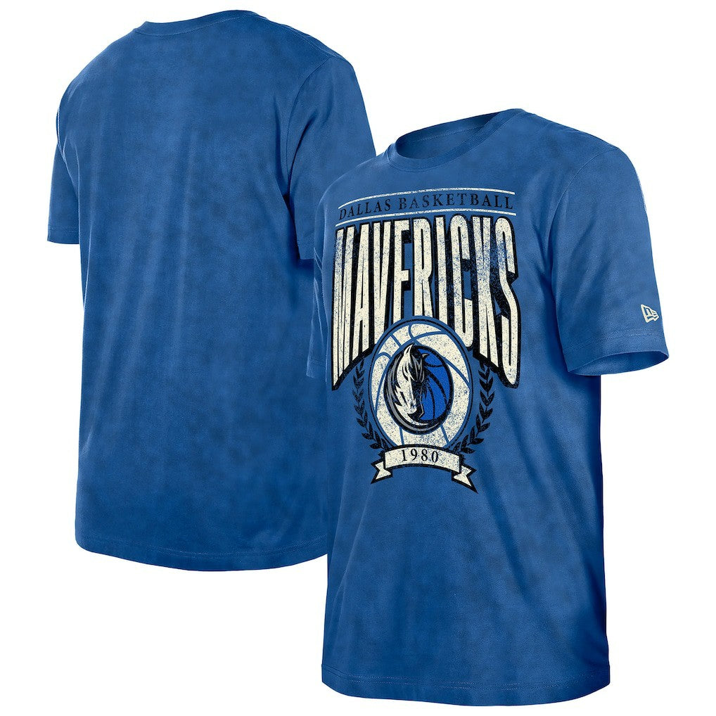 Dallas Mavericks Throwback Vintage Boxy Mineral Wash T-Shirt Blue - New Era