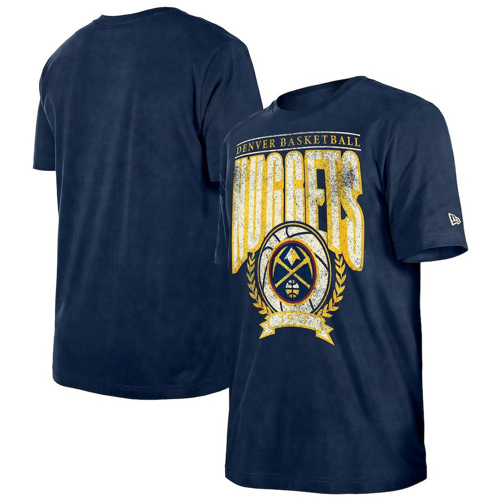 Denver Nuggets Throwback Vintage Boxy Mineral Wash T-Shirt Navy - New Era