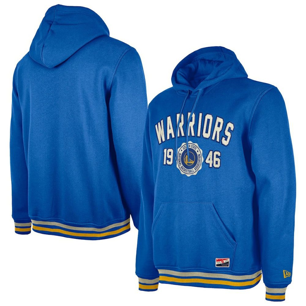 Golden State Warriors Throwback Vintage Pullover Hoodie Royal - New Era