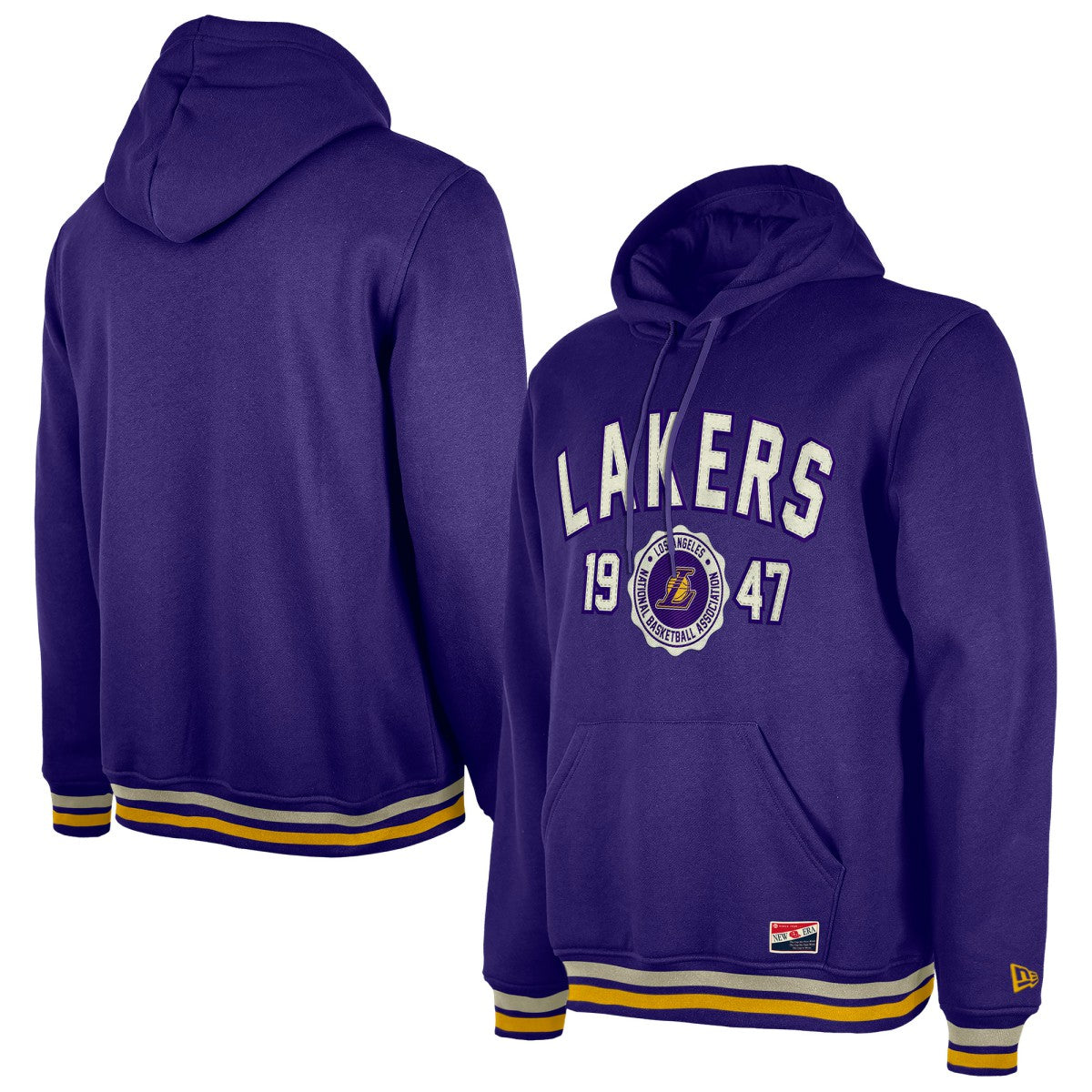Los Angeles Lakers Throwback Vintage Pullover Hoodie Purple - New Era outlet