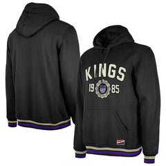Sacramento Kings Throwback Vintage Pullover Hoodie Black - New Era