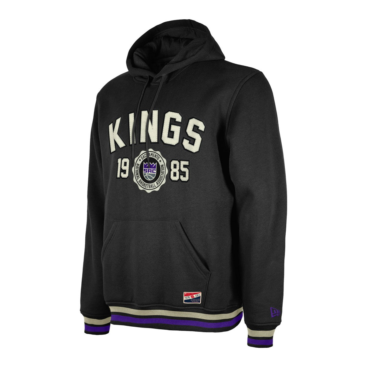 Sacramento Kings Throwback Vintage Pullover Hoodie Black - New Era