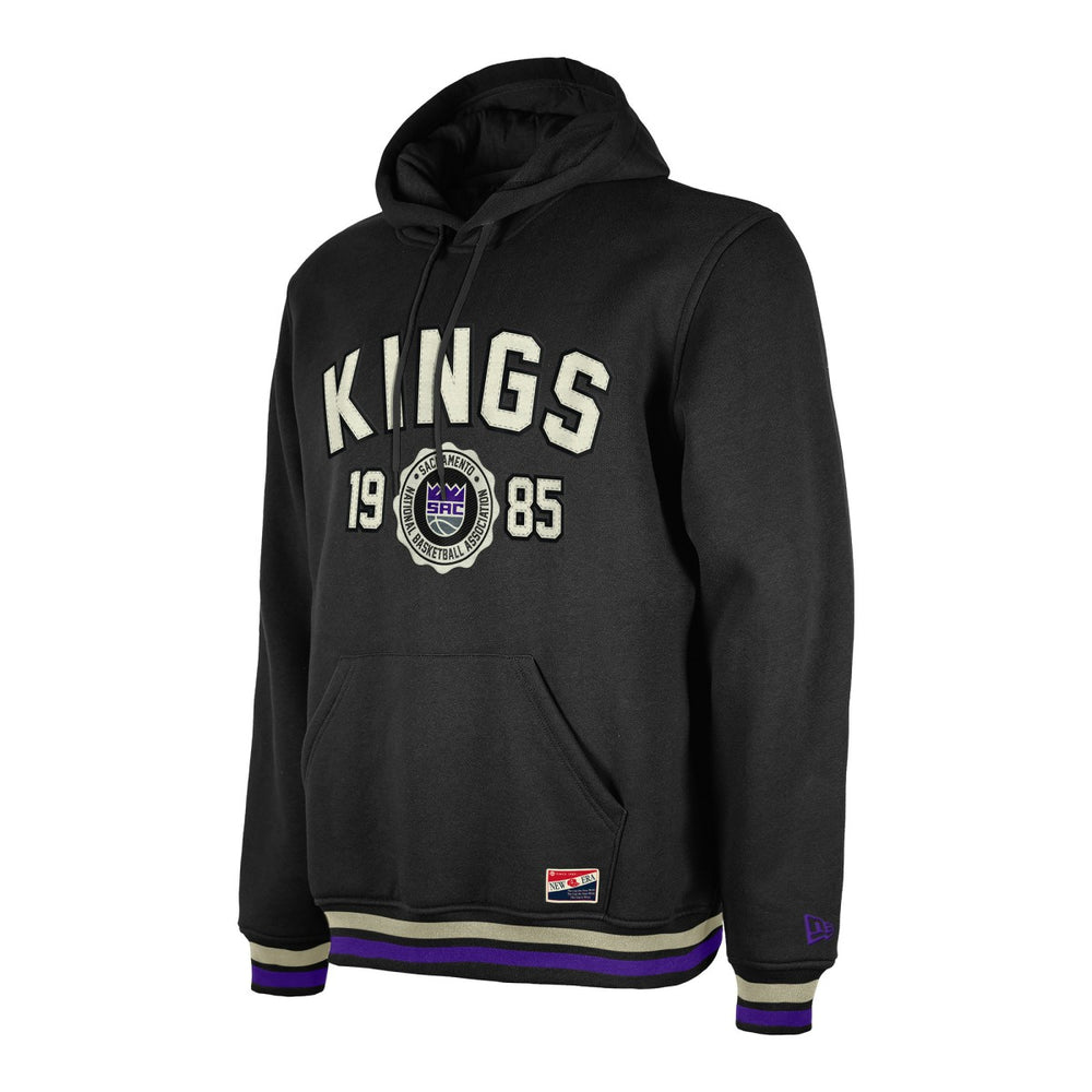 Sacramento Kings Throwback Vintage Pullover Hoodie Black - New Era