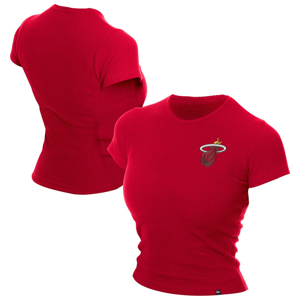 Miami Heat Women's Leisure Collection Baby Doll Cropped T-Shirt Dark Red - New Era outlet