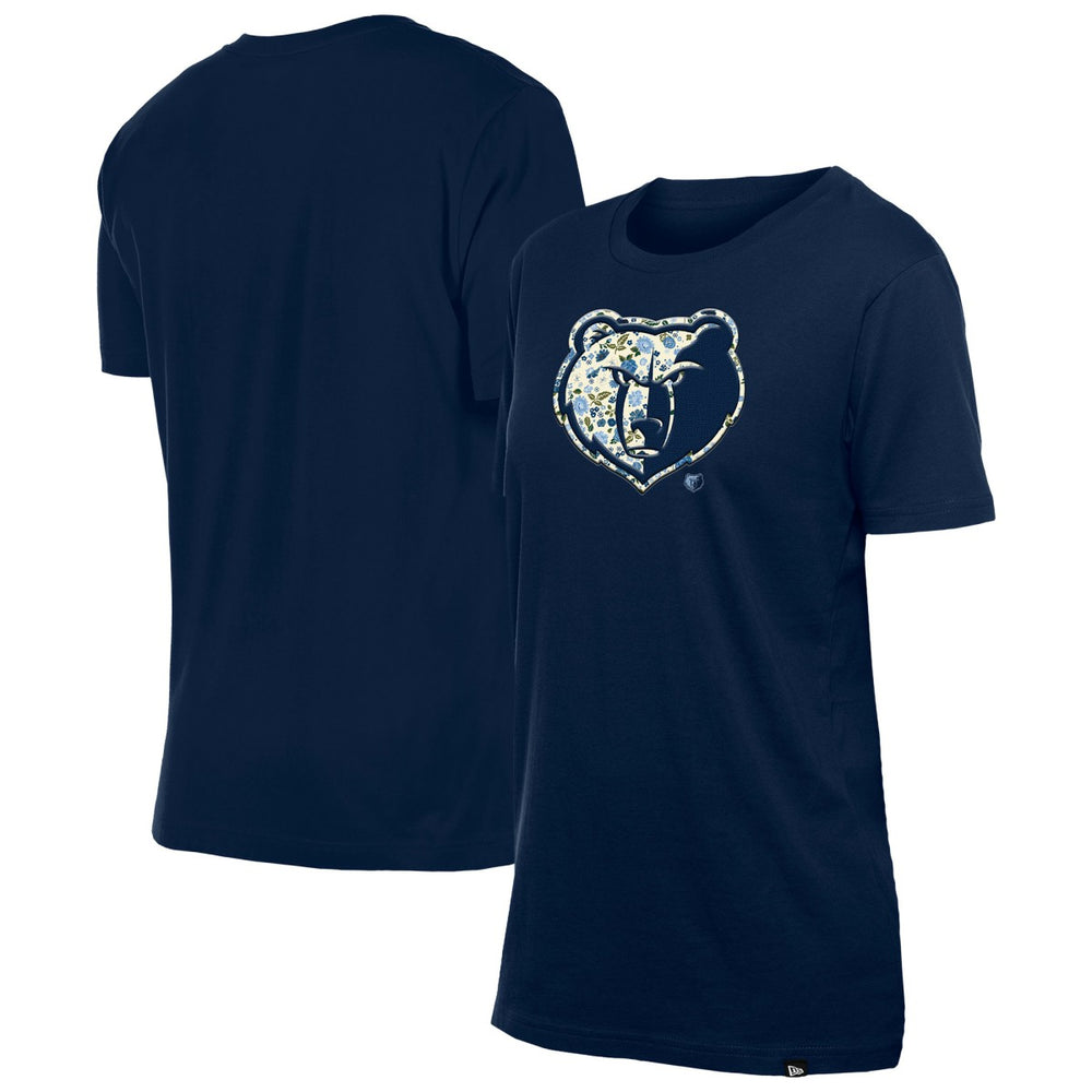 Memphis Grizzlies Women's Glam Game Flower T-Shirt Navy - New Era