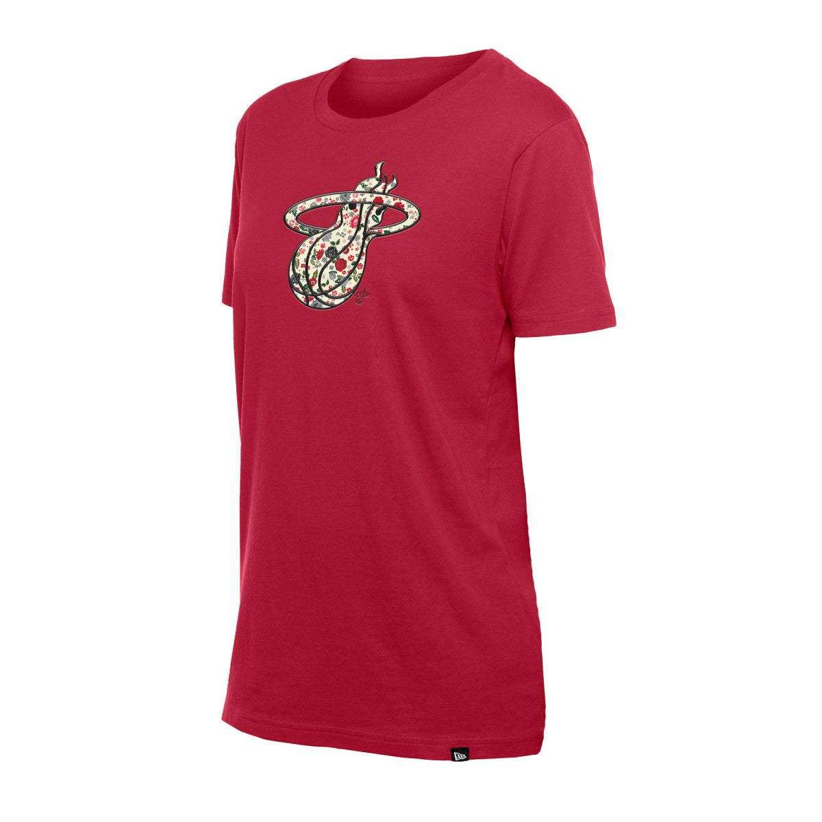 Miami Heat Women's Glam Game Flower T-Shirt Red - New Era