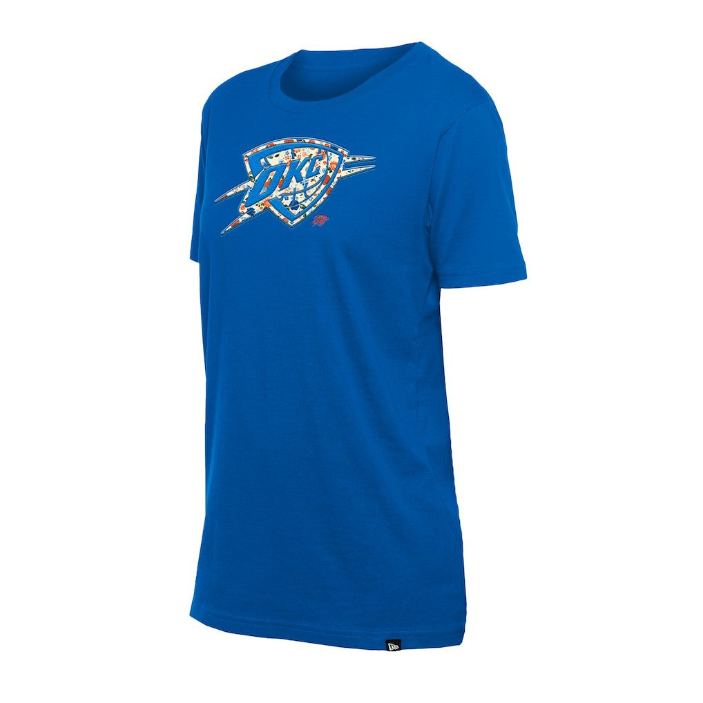 Oklahoma City Thunder Women's Glam Game Flower T-Shirt Blue - New Era