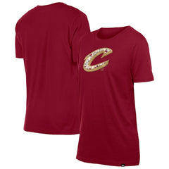 Cleveland Cavaliers Women's Glam Game Flower T-Shirt Wine - New Era