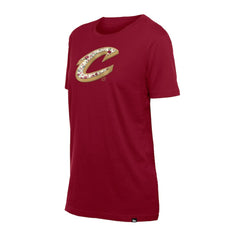 Cleveland Cavaliers Women's Glam Game Flower T-Shirt Wine - New Era
