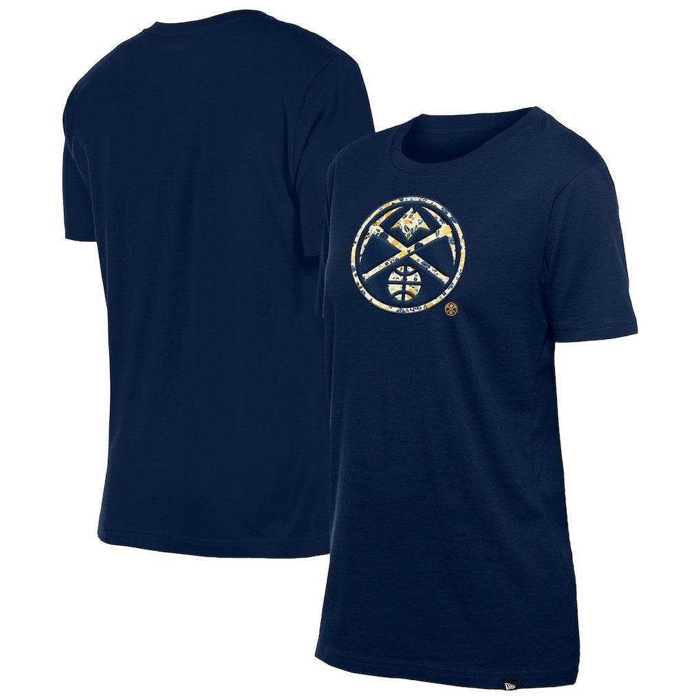 Denver Nuggets Women's Glam Game Flower T-Shirt Navy - New Era