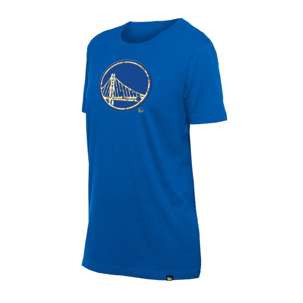 Golden State Warriors Women's Glam Game Flower T-Shirt Royal - New Era