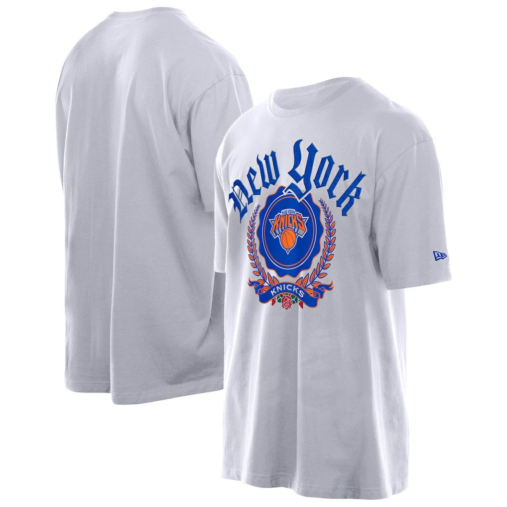 New York Knicks Throwback Prep Oversized T-Shirt White - New Era
