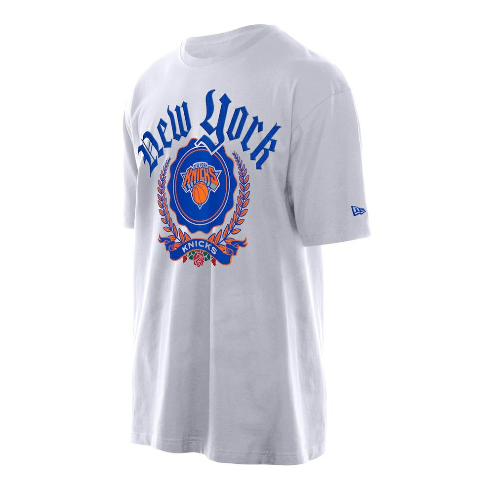 New York Knicks Throwback Prep Oversized T-Shirt White - New Era