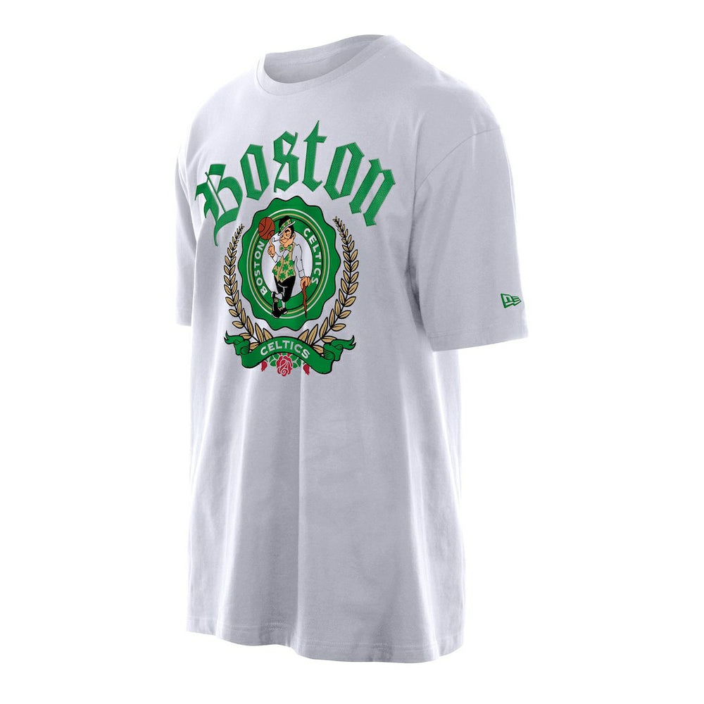 Boston Celtics Throwback Prep Oversized T-Shirt White - New Era